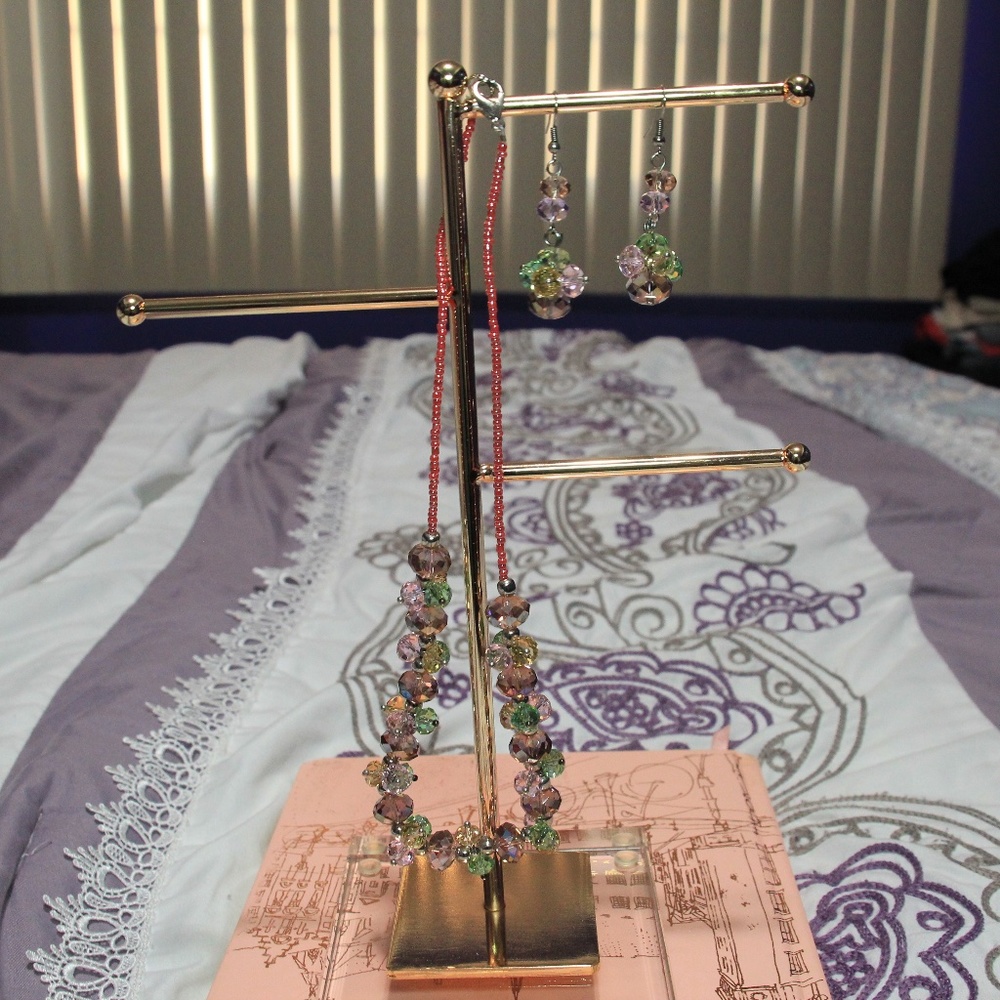 Multi-Colored Earring and Bracelet